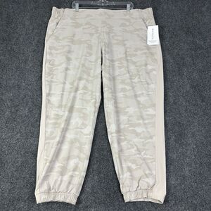 Athleta‎ Joggers Womens 24 Tan Brooklyn Camo Lightweight Stretch Plus Size NEW